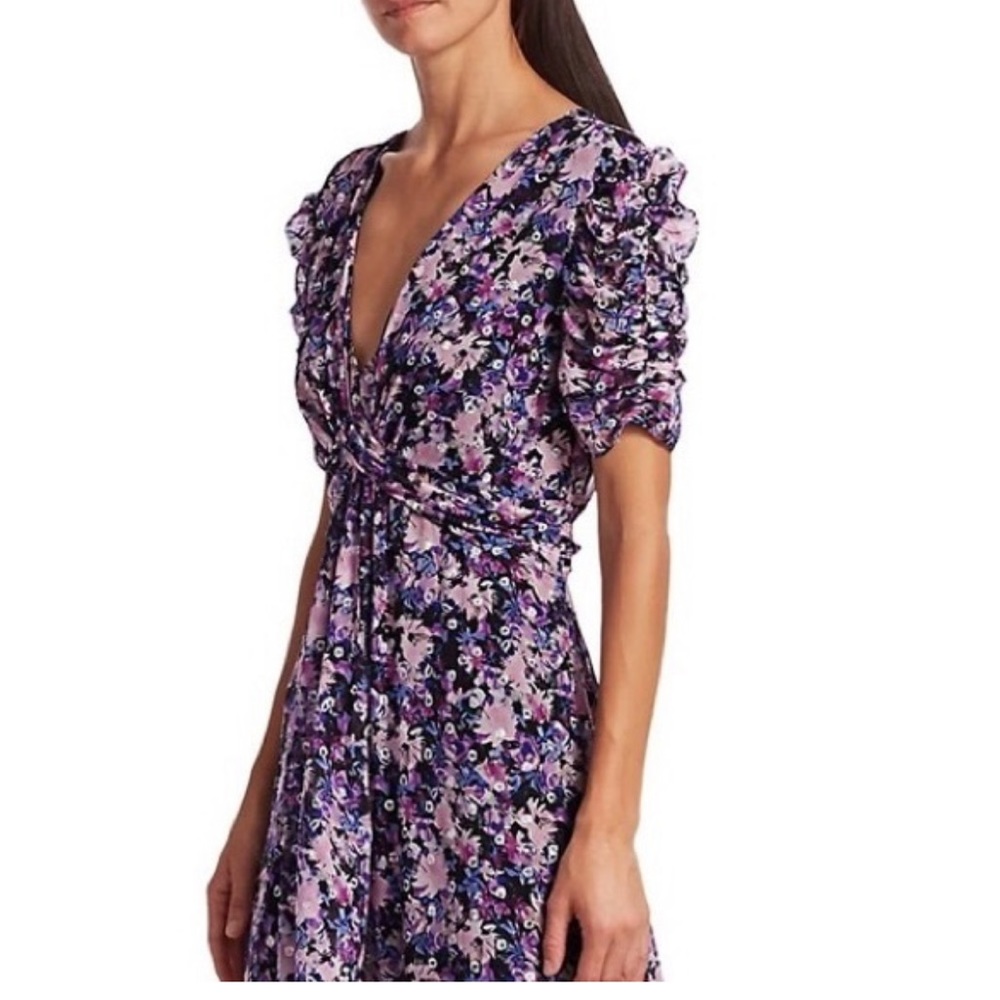 NWT- Shoshanna Marella Petitier Purple Floral Dress size 2 - Picture 5 of 5